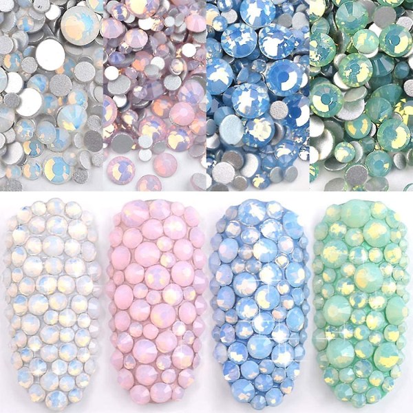 4pack Nail Polish Shiny Opal Rhinestones 3d Nail Art Kit Strass Kit Crystal