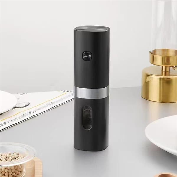 Elektrisk Automatisk Pepper Salt Kvern Gravity Urte Krydder Justerbar Grovhet Sølv