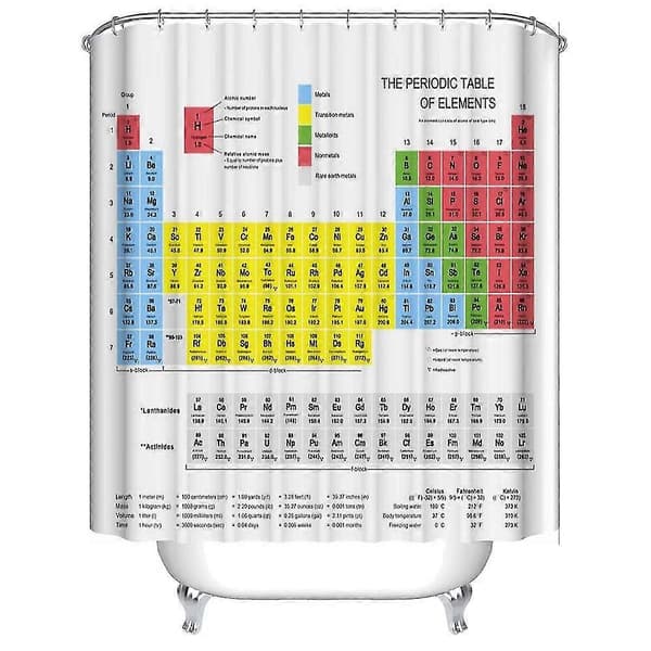 Periodiska systemet duschdraperi i polyester, samma stil som The Big Bang Theory Tw