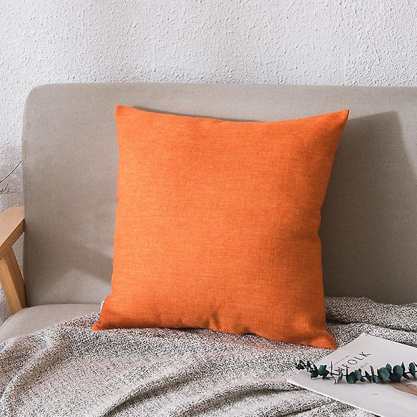 Ensfarvet blødt linned Pudebetræk Pudebetræk Hjemmesovesofa Bilindretning Jikaix Light Gray 45 X 45cm