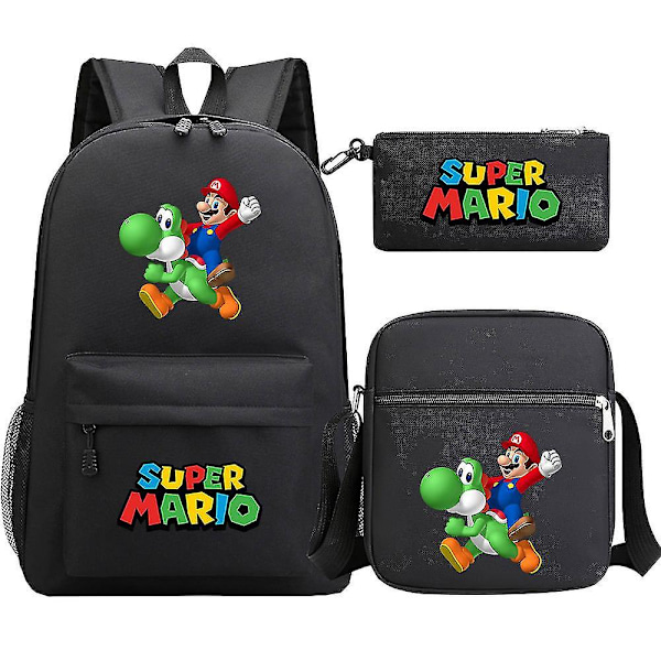 Super Mario Ryggsäck - Teens Girls Pojkar - Kawaii Student Vattentät Canvas Skolväskor - 3st Laptop Mochilas ryggsäckar 2