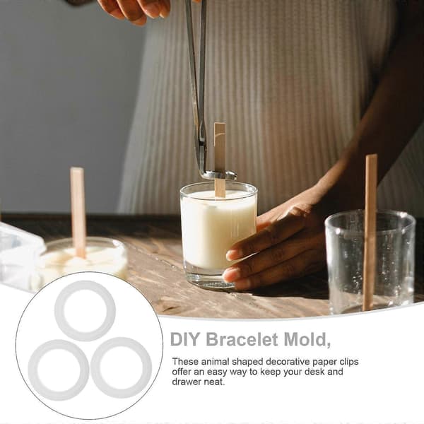 DIY Form Armbånd Silikonform for Smykkefremstilling 3 stk Hvit