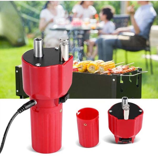 Roterende Motor BBQ Grilltilbehør med Solid Konstruksjon, med USB-kabel MUMU Red