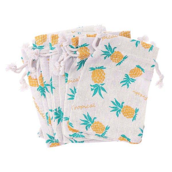 10 st Dragpåsar Ananas Utskrift Förvaringspåsar Presentpåsar Torkade blompåsar För Resor Camping Hem