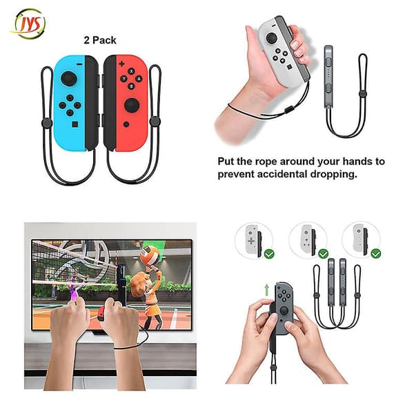 Switch Sports tilbehørssett, Joycon-grep for håndstropp og benstropp tennisracketer sverd