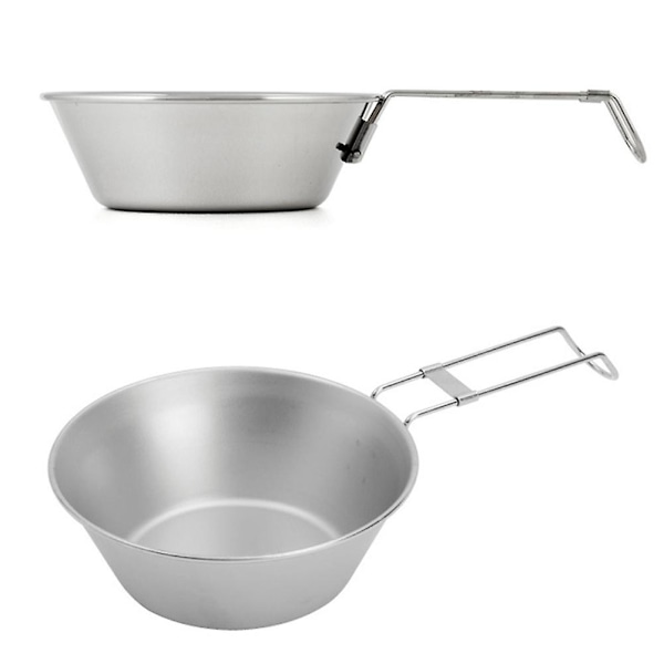 1kpl kulho ruostumattomasta teräksestä Camping Bowl silikonista kokoontaitettava kulho