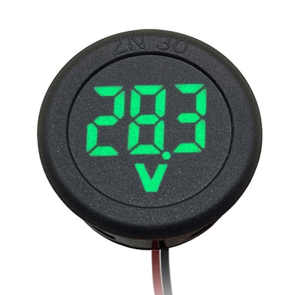 DC 5 100v Led Digital Display Rund To-leder Voltmeter Bil DC Digital Spenning Strøm Meter Volt Detektor Tester Monitor 3 Farge| | 2