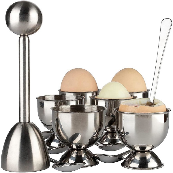 Eggekopper For bløtkokte egg, Egg Topper Sett Rustfritt stål Shell Remover Separator Cutter For Ki
