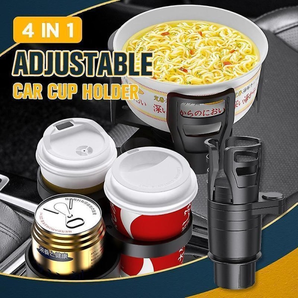 4 i 1 multifunktionell justerbar bilmugghållare Expanderadapter Basbricka Bil Dryckeskopp Flaskhållare Auto Bilställ Organizer|drinkhållare| First Generation