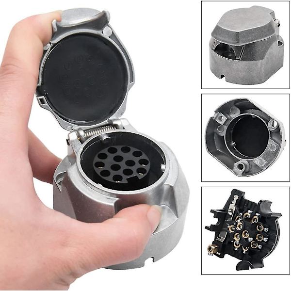 170/5000 Trailer Socket Converter - Vattentät 13 + 1 Dragstift Plugg Caravan Trailer