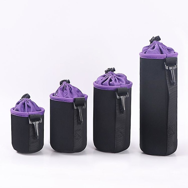 4 stk vandtæt kamera linse taske Anti-fald blød Dslr kamera linse taske udendørs snøre beskyttelsestaske