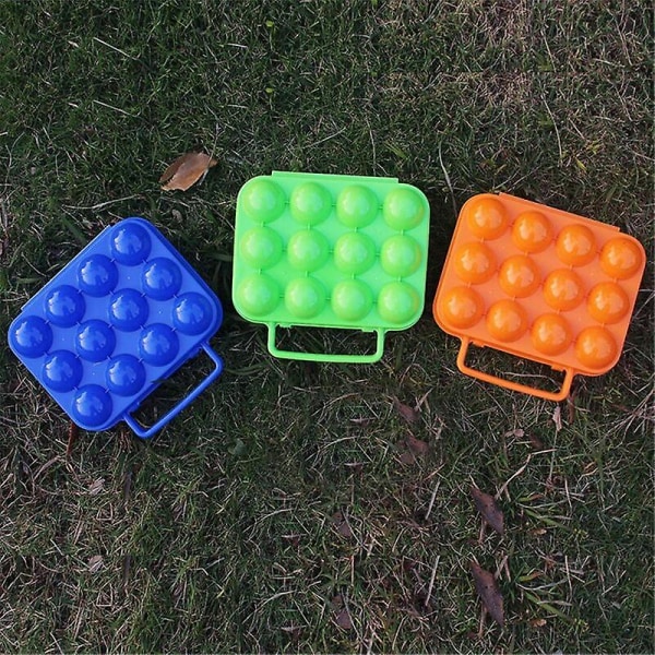 Almi bærbar plast eggholder/eggeboks for camping og piknik (blå farge) gave