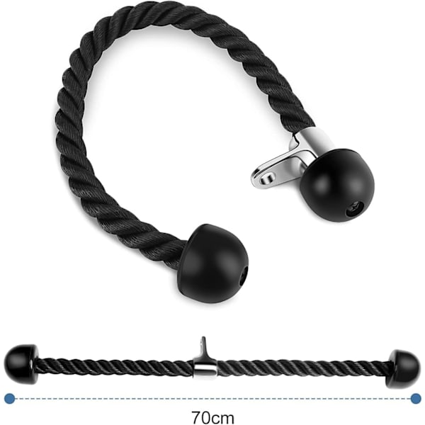70 cm Triceps Rope, Harjoittelun vetonaru, Nylon Triceps Köysi Triceps Biceps Lahja