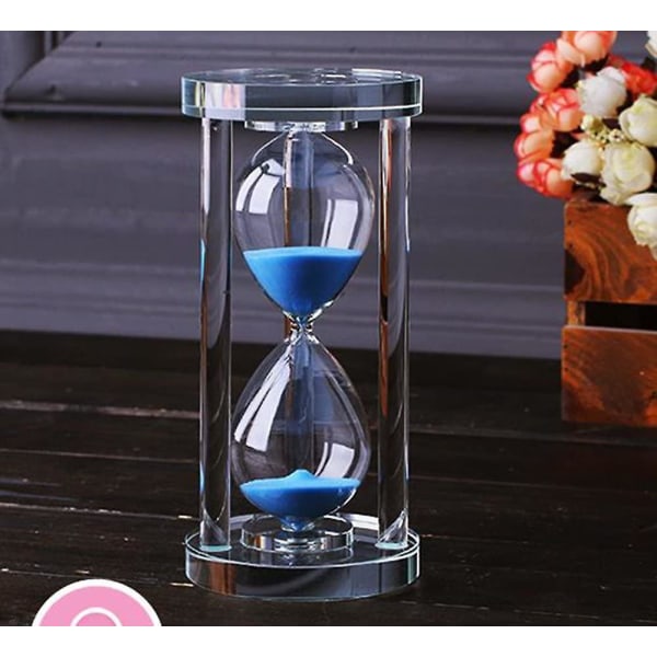 Transparent Crystal Timeglas Timer Sand Clock Crafts Glasdekoration, 30 Minutes Blue