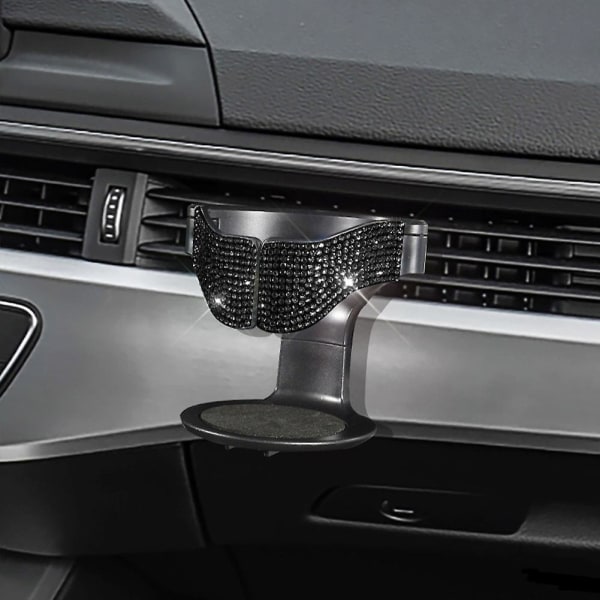 Auton tuuletusaukon juomakuppipulloteline Timantti tekojalokivi vesipulloteline juomakuppikiinnike Bling autotarvikkeet - juomatelineet Black