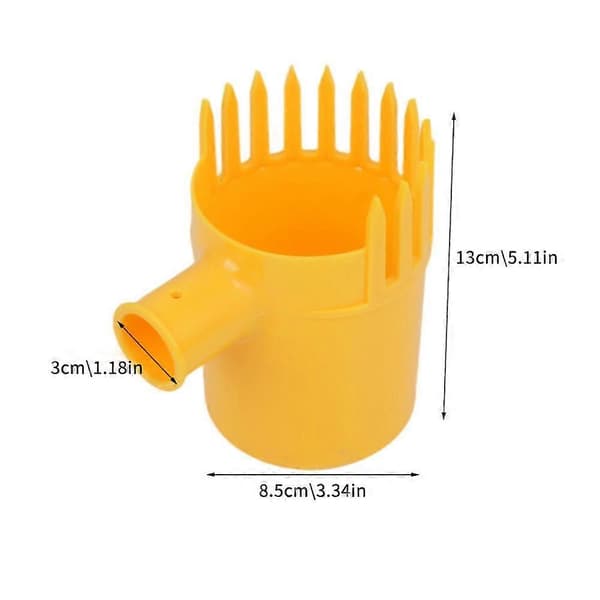 Frukthode i plast med glatte tenner og dyp kurv for forlengelsesstang 1pcs Yellow