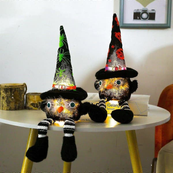 Spøkelsesfestivalarrangement Ugle Lysende Dekorasjon God Halloweenpynt Red