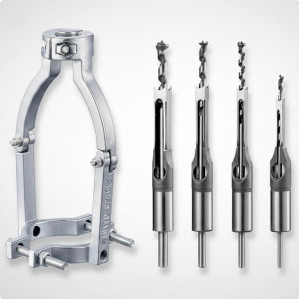 Firkantet hul borepatron adapter notfræser nem installation notfræser 4PCS Drill W Bracket