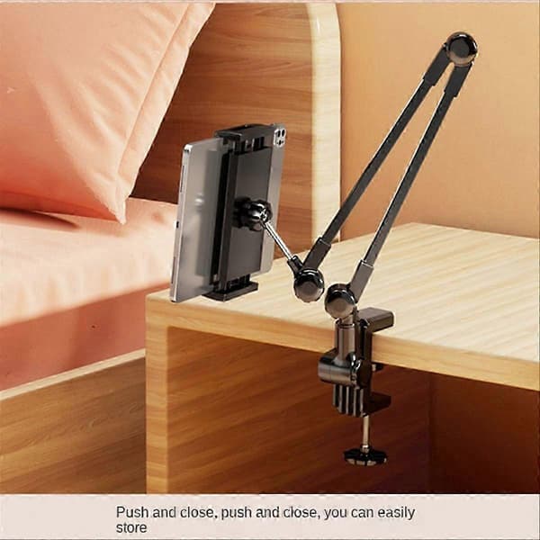Justerbar tablet-holder skrivebordsstativbeslag, sort
