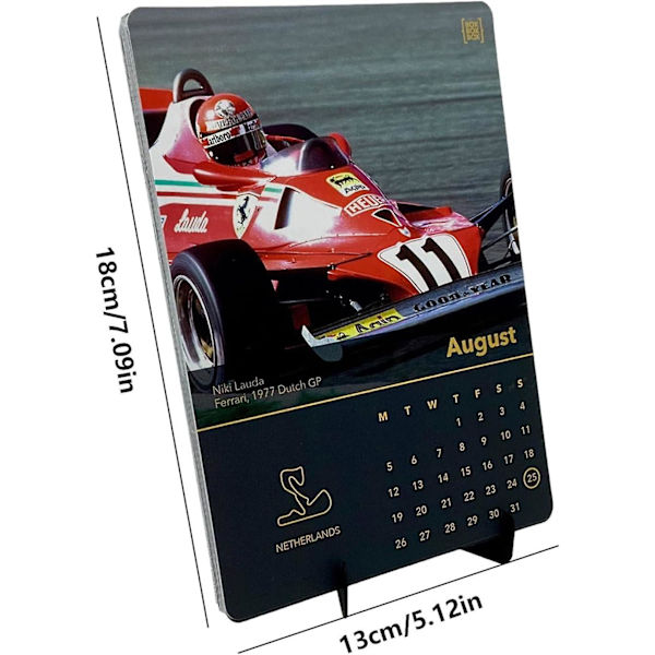 2024-kalender, 2024 Formel 1-kalender for F1-fans, Formulas Ones Racing-kalender, 12-måneders bærbare skrivebordskalender-julegaver 2PCS