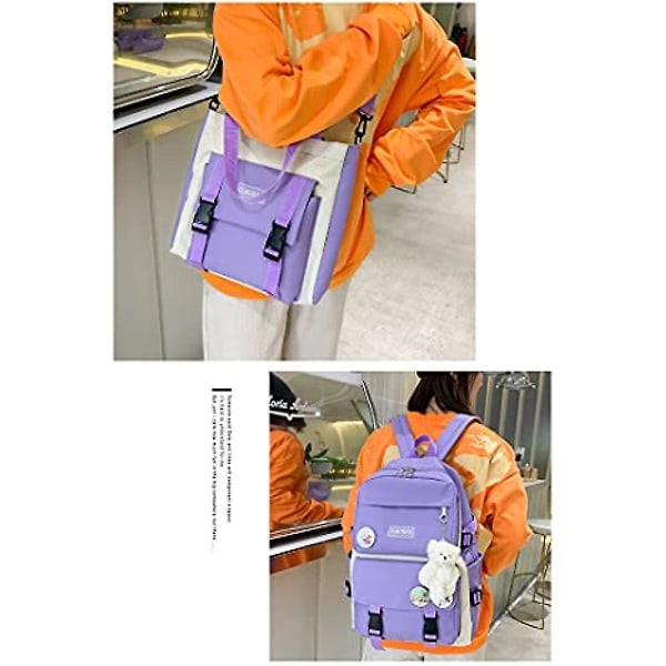 4 kpl set Kawaii-reput teinitytöille Koulureppu Esteettinen koulureppu tarvikkeineen