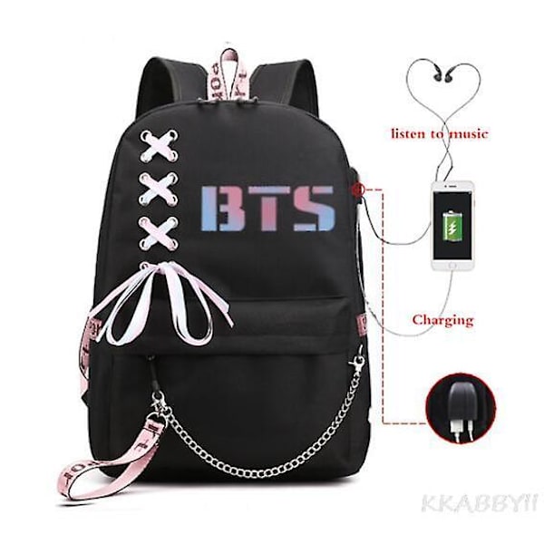 Kpop Groups Ryggsäck USB Charge Vattentät Business Skolväska Tonåringar Laptop Travel Dagsäck Mochila Skolväska picture color10