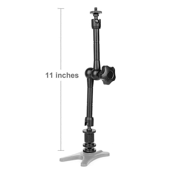 Magic Arm 11\" Leddelt Arm Magic Friction Arm Justerbar med Hot Shoe Mount & 1/4\" Tripod Skrue til DSLR Kamera Monitor LED LCD Lys DV Monitor