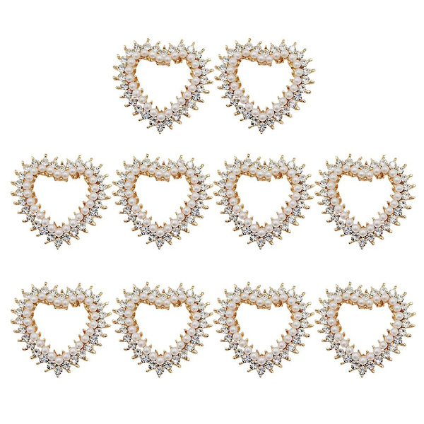 10 st Nagelsmycken Skor Blomklämma Hjärta Berlocker Naglar Legering Berlocker Hänge Kristall Flatback Pärlor Kristall Halsband Berlock
