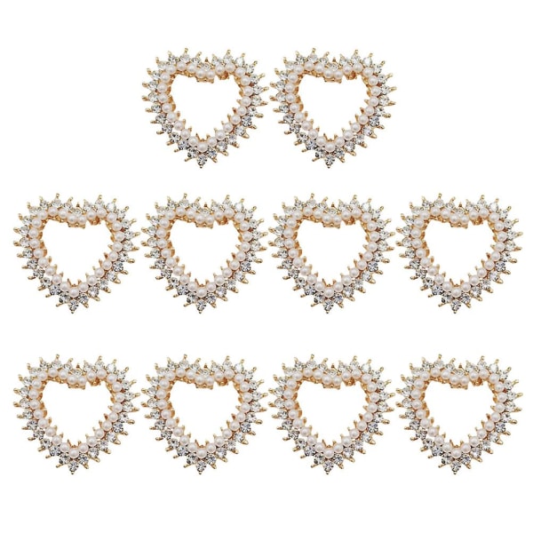 10 stk Nailsmykker Sko Blomsterklemme Hjerte Charms Nails Legering Charms Anheng Crystal Flatback Beads Crystal Halskjede Charms