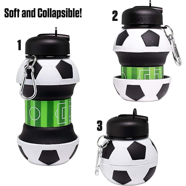 Kokoontaittuva silikonipallovesipullo lapsille-Yvan Soccer Ball