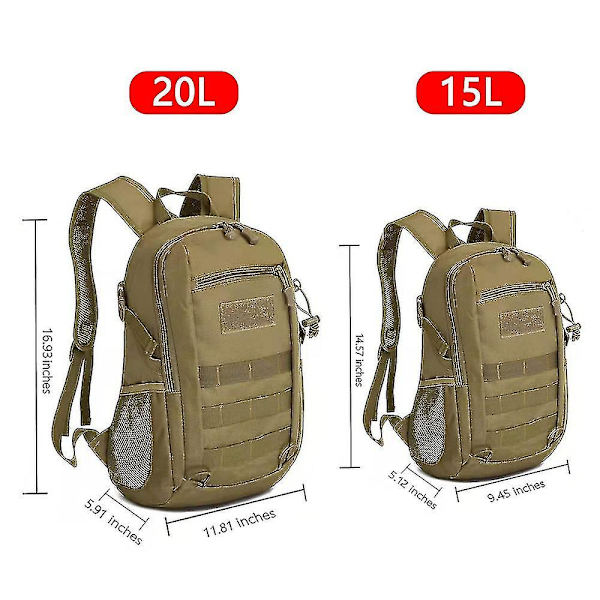 Utomhus Taktisk Ryggsäck Militär Ryggsäckar Herr 15l 20l Vattentät Sport Reseryggsäckar Camping Mochila Fiske Jaktväskor black CP 20L