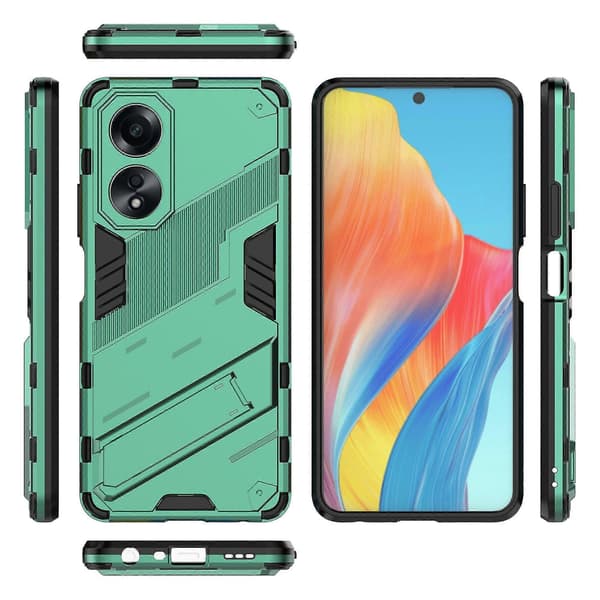 Til Oppo A58 4g Deksel Pc+tpu Støtsikkert Stativ Telefondeksel Green