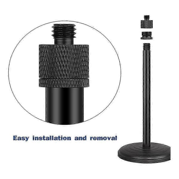 Mikrofonstativ med bomarm og gevindadaptere Black