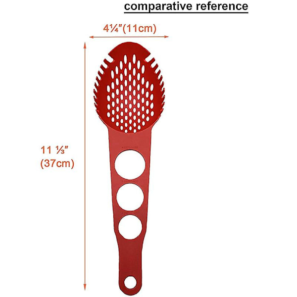 Nylon spaghetti server non-stick pastagaffel med rillet ske madsi med spaghettimåleværktøj
