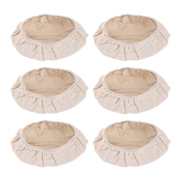6 st Oval Form Brödjäsningskorgskydd Naturlig Rotting Bakdeg Sourdough Jäsningskorg Tygfoder Beige