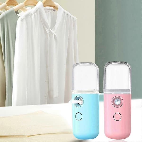 Mini reisedamper trådløs USB-lading 30 ml vanntank rask oppvarming 1 time håndholdt plagg Blue