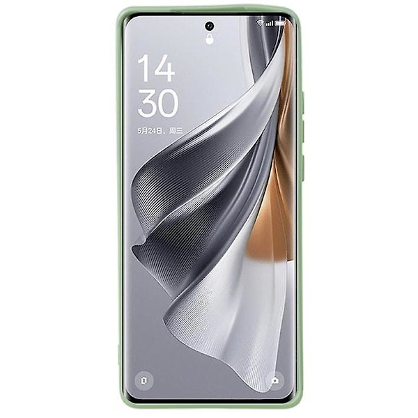För Oppo Reno10 5G Gummerat TPU- phone case Candy Color Fiberfoder Anti- cover Bean Green