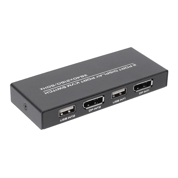 Displayport Kvm Switch, 4k@60hz Dp USB Switcher för 2 datorer Dela tangentbordsmus skrivare och Ult Photo Color