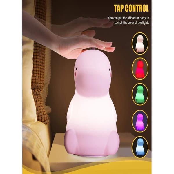 Blød Glødende Pink Genopladelig Dx Dinosaur Lampe
