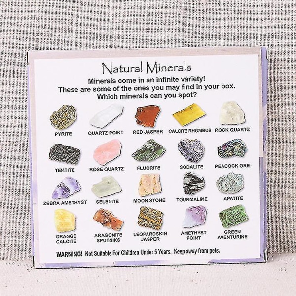 20 typer blandede naturlige mineraler Rå krystallgeografi Leker for tidlig utdanning