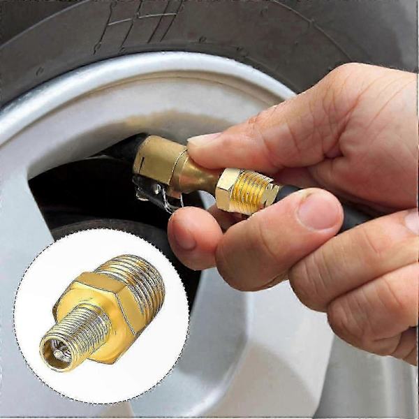2-pak messing luftinflatoradapter, 1/4\" NPT han til standard Schrader ventil hanforbindelse
