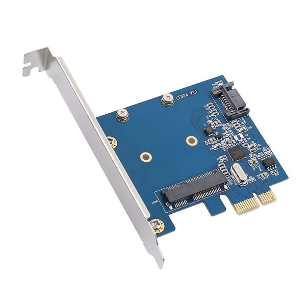 Desktop PCIe X1 til MSATA SSD SATA3.0 Combo udvidelseskort PCI Express Controller Mini SATA SSD Adapter blue