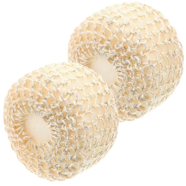 Sisal badeskrubber khaki kompatibel med kropsvask 2 stk. badeværelsesbolde