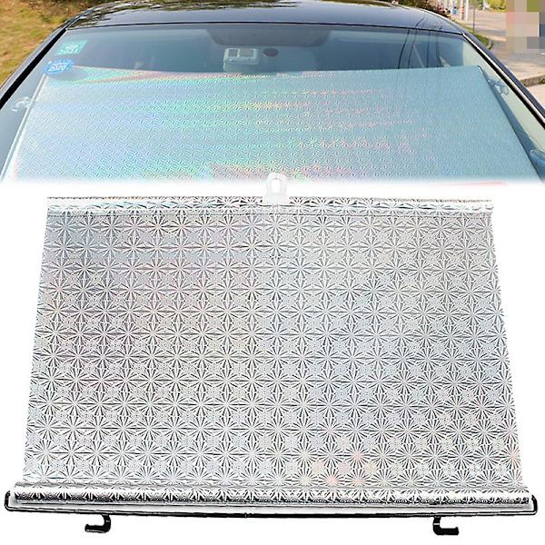 Sisäänvedettävä etuikkuna Auton aurinkosuoja Suoja Aurinkovarjo Cover Verhot Auton sisätilojen tuulilasin suojavarusteet| | 58x125cm Laser