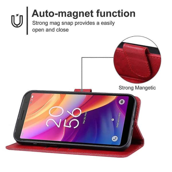 Nahkakotelo TCL 501 Punainen Red color