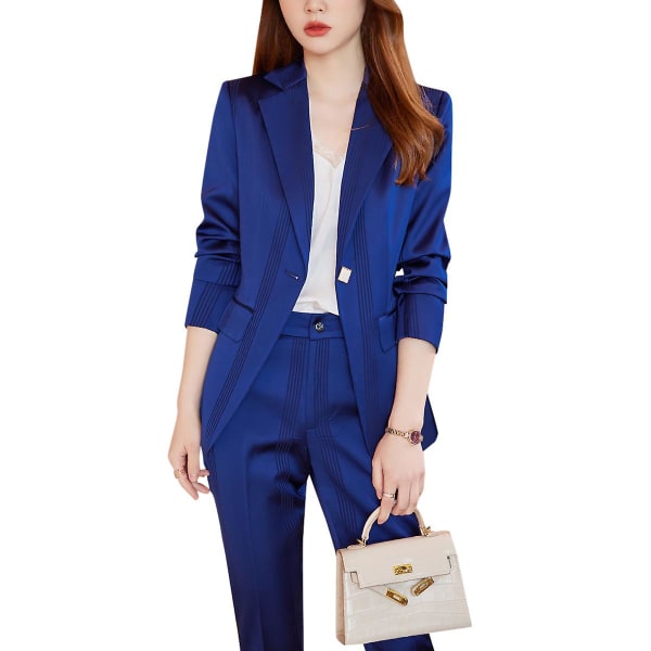 Yunclos 2-delt for kvinner Enkeltspent jakke med bukser Blue M