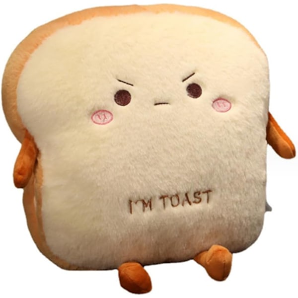 Sliced Bread Plush Pillow,Funny Toast Bread Stuffed Pillow,Adorable Expression Food Plush Nap Pillow with Hand Pocket Seat Cushion Great