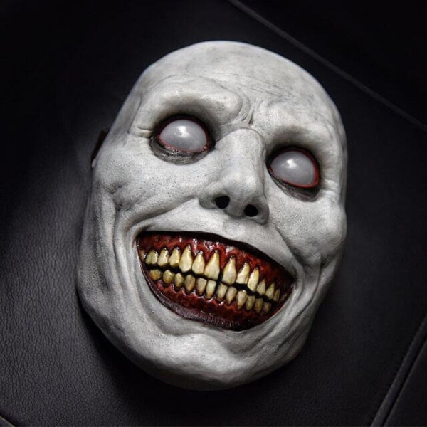 Skrekk Halloween Mask Skumle ansiktsmasker Smilende Demoner Cosplay rekvisitter Fest Maskerade Halloween Maske Klær Tilbehør White-a