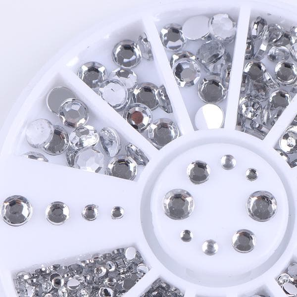 Rhinestone 4-størrelser - Sølv Klar Silver silver