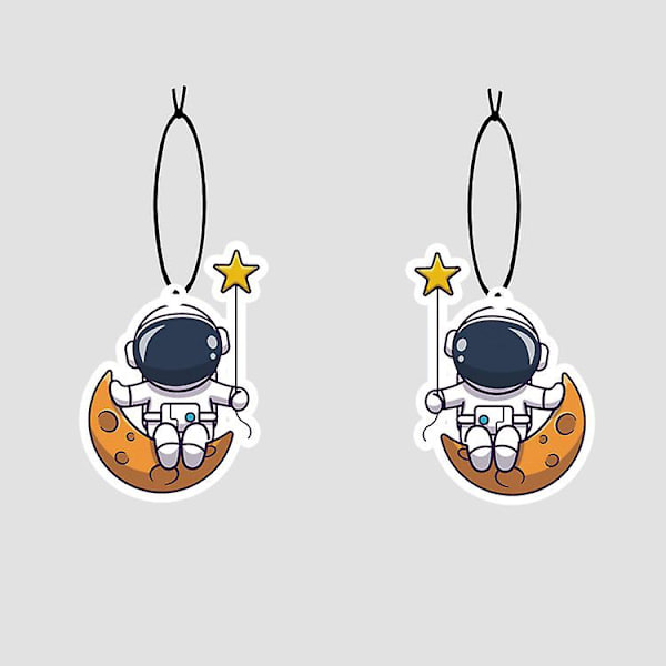 Suloinen sarjakuva Astronaut Hajuvesipala auton taustapeili Riippuva auton tuoksuosa Auton sisustustarvikkeet 2kpl|koristeet| B